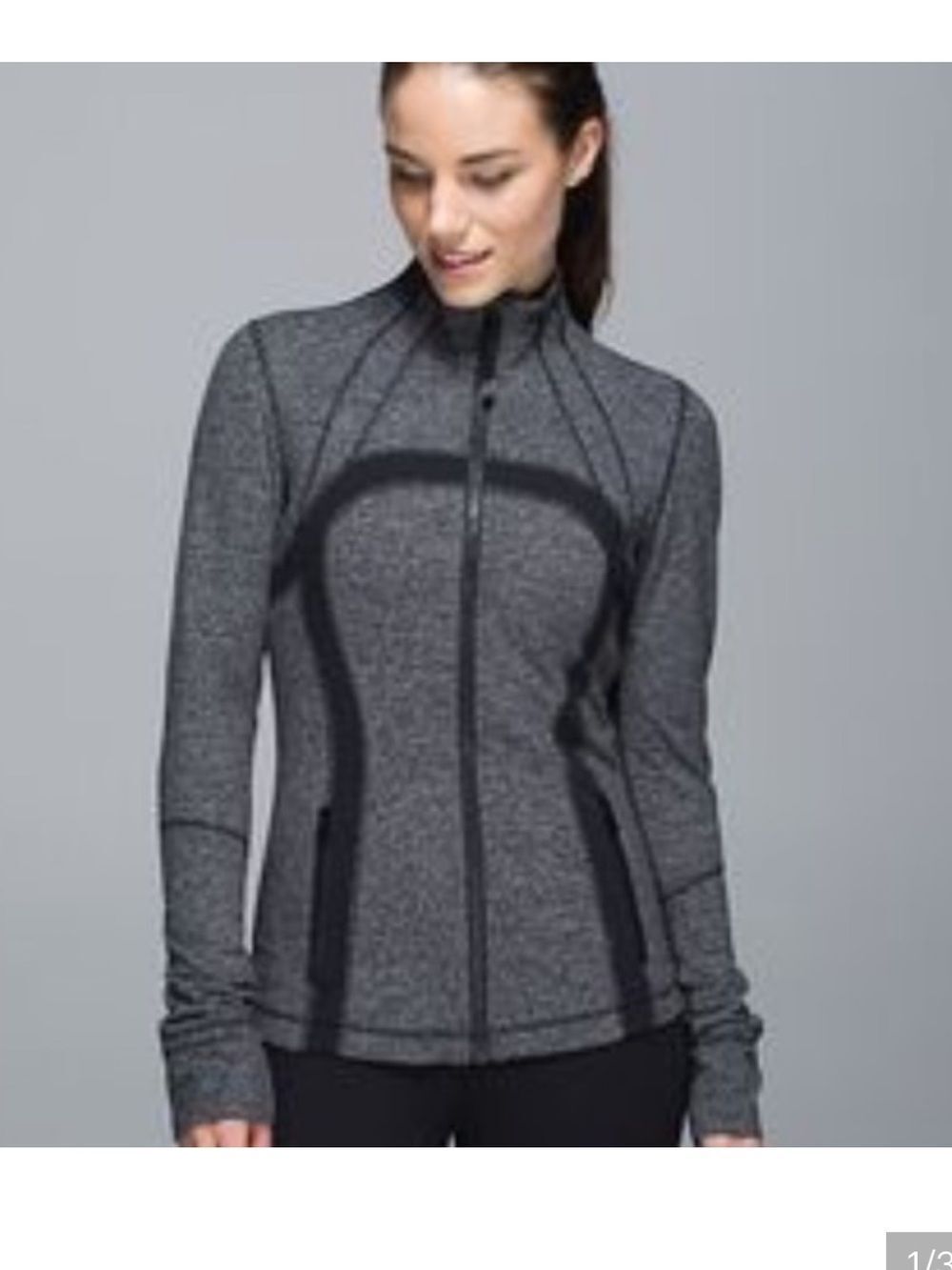 Lululemon Herringbone Define Jacket Black and Grey Size 10